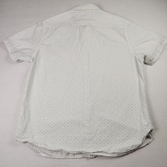 Ricky Singh Denim & Flower Mens Cotton Button Down Shirt Large Short Sleeve Dot - Picture 7 of 8